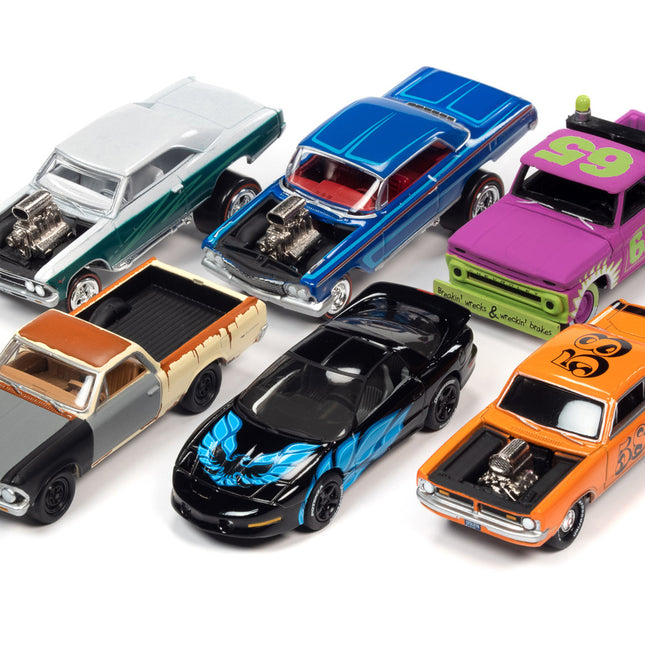 "Street Freaks" 2021 Set B of 6 Cars Release 4 1/64 Diecast Model Cars by Johnny Lightning