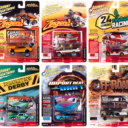 "Street Freaks" 2022 Set A of 6 Cars Release 2 1/64 Diecast Model Cars by Johnny Lightning