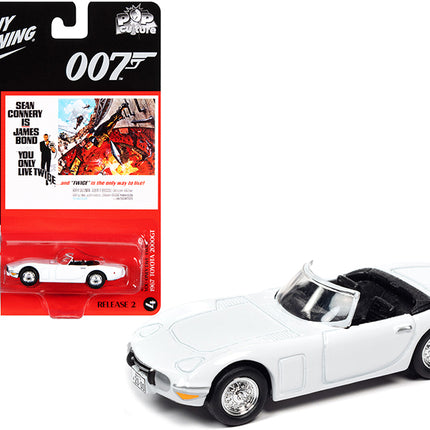 1967 Toyota 2000GT Convertible White (James Bond 007) "You Only Live Twice" (1967) Movie "Pop Culture" Series 1/64 Diecast Model Car by Johnny Lightning