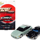 1985 Nissan 300ZX Black with Silver Trim and Blue Stripes and 1990 Nissan 240SX Silver Green Pearl with Black Stripes 