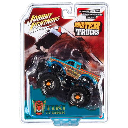 "Tiki Terror" Monster Truck "Who do Voo Doo?" with Black Wheels "Monster Trucks" Series 1/64 Diecast Model by Johnny Lightning