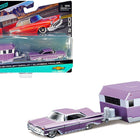 1959 Chevrolet Impala Purple Metallic with White Graphics and Alameda Trailer Purple Metallic and White 