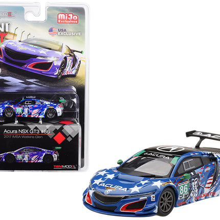 Acura NSX GT3 #86 "Uncle Sam" 2017 IMSA Watkins Glen Limited Edition to 3600 pieces Worldwide 1/64 Diecast Model Car by Mini GT