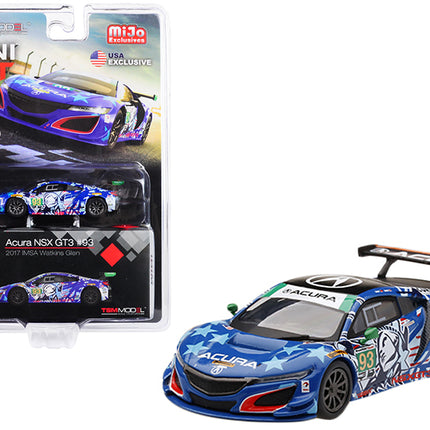 Acura NSX GT3 #93 "Statue of Liberty" 2017 IMSA Watkins Glen Limited Edition to 3600 pieces Worldwide 1/64 Diecast Model Car by Mini GT