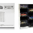 Showcase 12 Car Display Case Wall Mount with Black Back Panel and Extra Space 