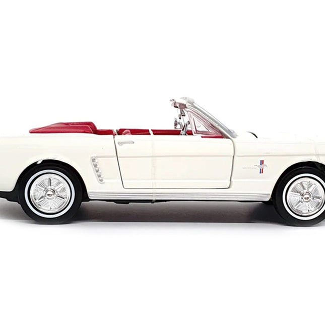 1964 1/2 Ford Mustang Convertible White with Red Interior James Bond 007 "Goldfinger" (1964) Movie "James Bond Collection" Series 1/24 Diecast Model Car by Motormax