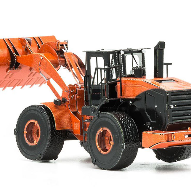 Model Kit Wheel Loader Orange and Black (Challenging Difficulty) Steel Model by Metal Earth