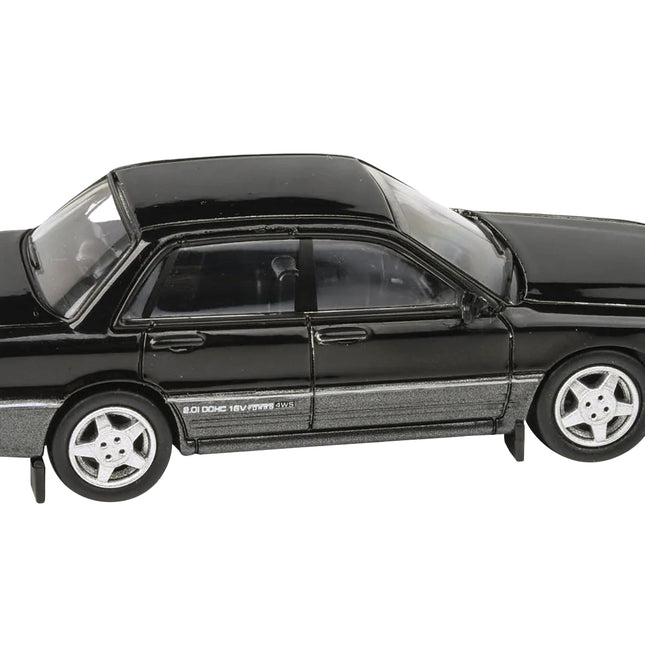 1988 Mitsubishi Galant VR-4 Lamp Black and Chateau Silver 1/64 Diecast Model Car by Paragon Models