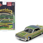 1964 Chevrolet Impala Lowrider Green Metallic with Graphics and Diecast Figure Limited Edition to 3600 pieces Worldwide 1/64 Diecast Model Car by Racing Champions