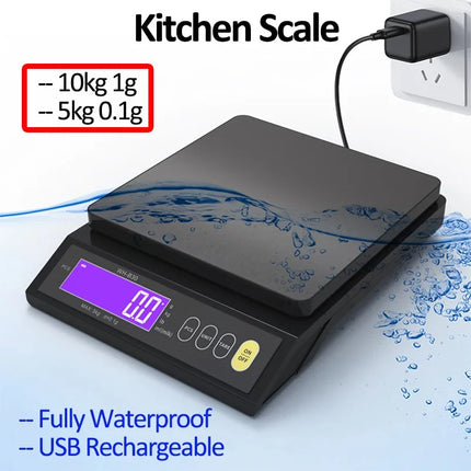 Waterproof Digital Kitchen Scale with LCD Display for Weighing