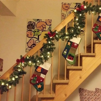 2.7M Christmas Garland with Lights for Mantel, Stairs, and Walls