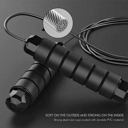 Adjustable Tangle-Free Jump Rope with Ball Bearings for Fitness