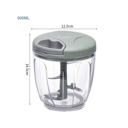 500/900ML Manual Garlic Chopper - Food & Vegetable Cutter