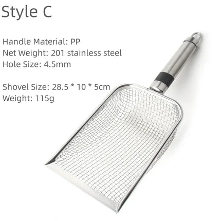 Stainless Steel Long Handle Cat Litter Scoop