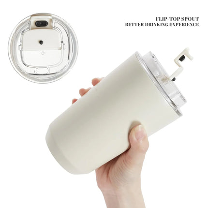 D13 Milky White Thermos Mug – Stylish Stainless Steel Travel Bottle