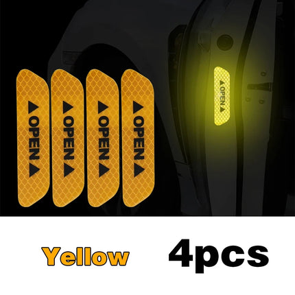 4PCS Reflective Car Door Stickers: Safety Warning Reflectors