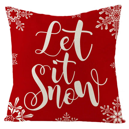 Christmas Red Collection Pillowcase Holiday Home Decor Cushion Cover