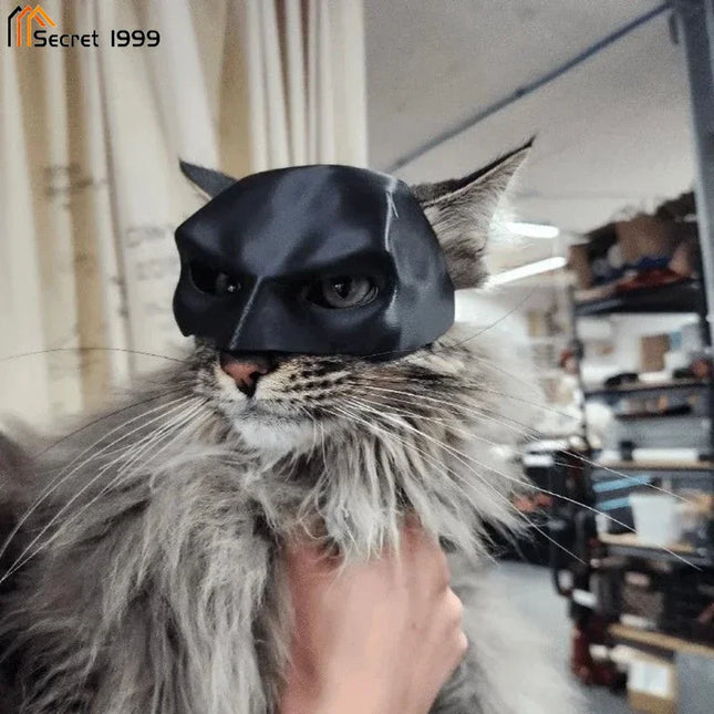 Halloween Black Bat Cat Mask – Cool Superhero Cosplay for Pets