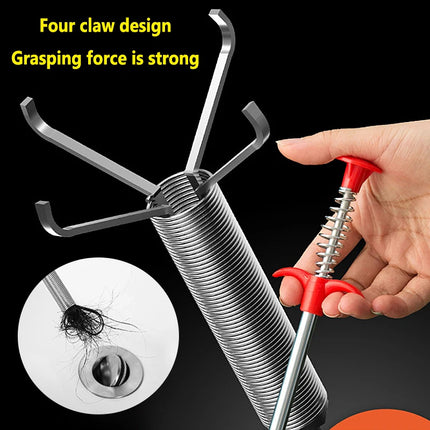 Plumbing Four-claw Hook Dredger Sewer Toilet Tool Manual Toilet Grab Hair Cleaning Clogging Household