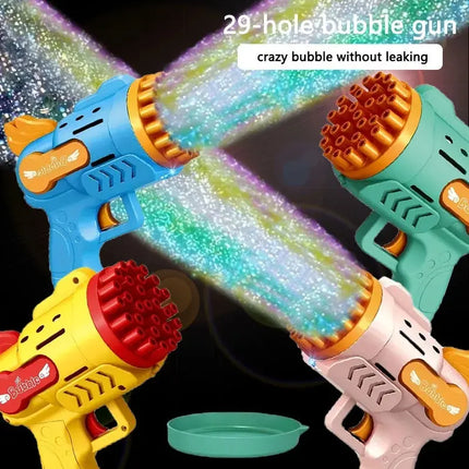 Light-Up 29-Hole Gatling Bubble Blaster for Kids