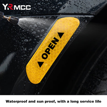 4PCS Reflective Car Door Stickers: Safety Warning Reflectors