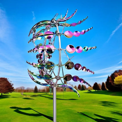 Magical Kinetic Metal Windmill Spinner for Garden Decoration