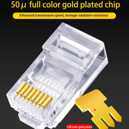 50 PCs RJ45 Cat6 Perforated Network Cable Connectors