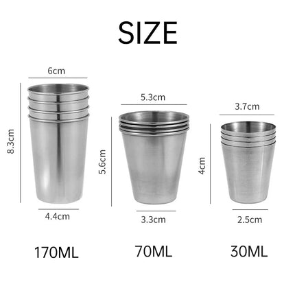 4Pcs Travel Stainless Steel Cups Mini Set for Whisky & Wine with Case