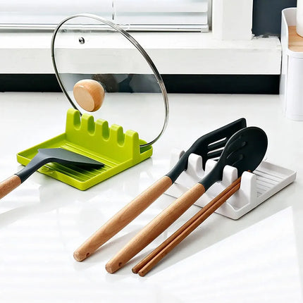 Multi-Purpose Kitchen Spatula and Lid Rack for Organized Cooking