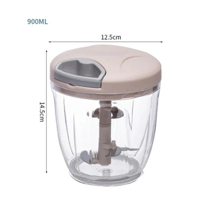 500/900ML Manual Garlic Chopper - Food & Vegetable Cutter