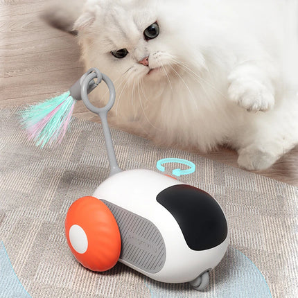 Intelligent Remote Control Sports Car Cat Toy – Interactive Fun with Feathers & Mice