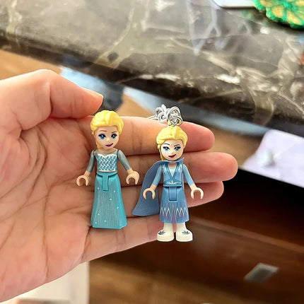 5pcs Disney FROZEN Princess Elsa Mini Figma Building Blocks Model Toys for Kids