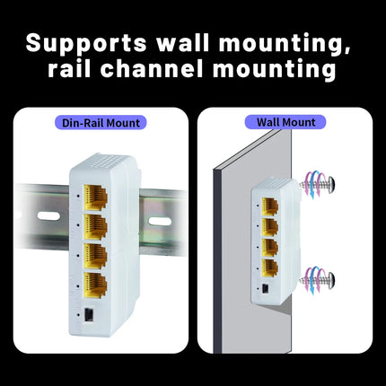 100/1000M PoE Extender - 4-Port Gigabit Network Switch