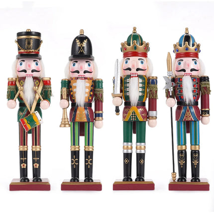 30CM Wooden Nutcracker Soldier Figures Christmas Decorations Gifts 2024