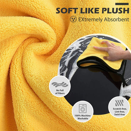 Microfiber Cleaning Towels for Car Body Washing, Soft & Thicken Drying Cloth (1/2/6pcs)