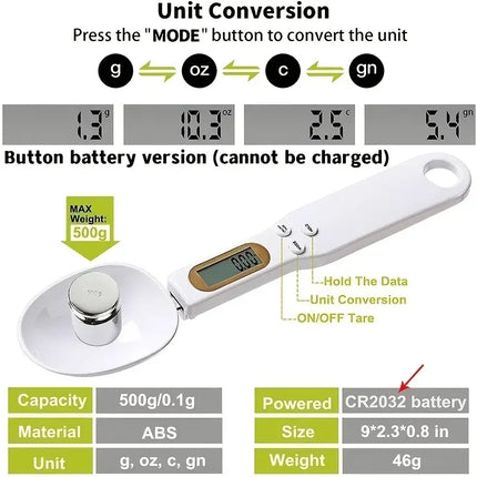 Electronic Kitchen Scale with LCD Display for Precise Measurements