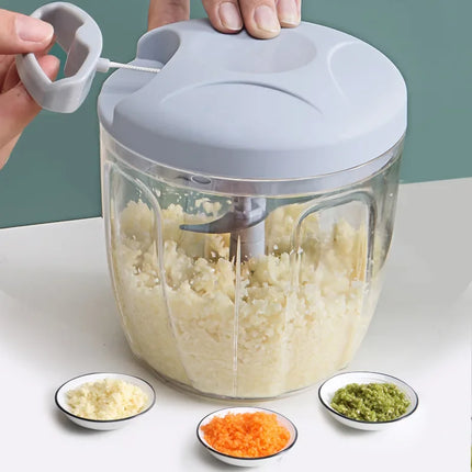 500/900ML Manual Garlic Chopper - Food & Vegetable Cutter