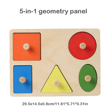 Montessori Baby Puzzle Toys Wooden Shape & Color Matching Cognitive Toy