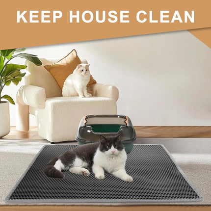 Wear-Resistant Double-Layer Cat Litter Mat - Waterproof & Non-Slip