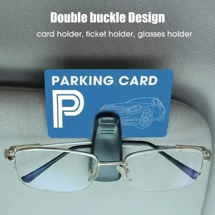 2PCS Universal Car Sun Visor Sunglasses Clip & Card Holder