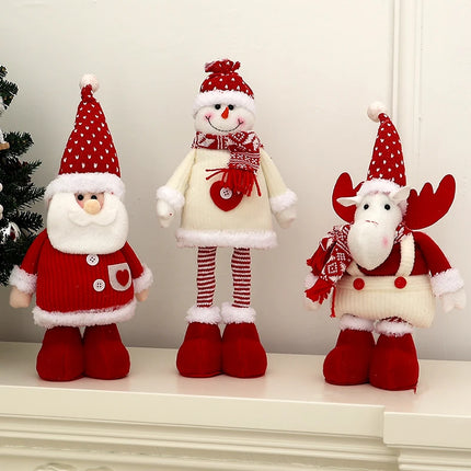 Christmas Red & White Telescopic Leg Dolls – Holiday Party Ornaments & Gifts