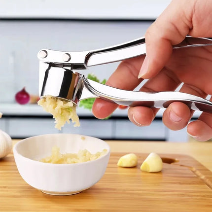 Stainless Steel Multifunction Garlic Press - Handheld Ginger & Garlic Tool