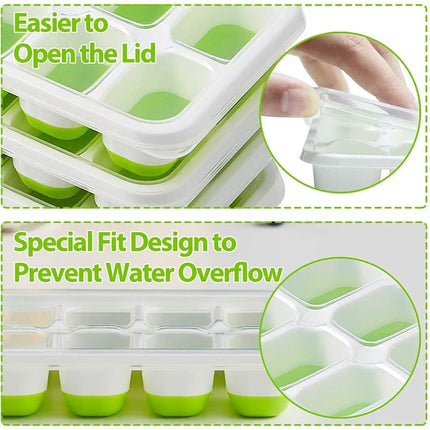 14-Grid Silicone Ice Cube Tray for Square Ice Blocks Maker