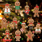 12pcs Christmas Gingerbread Man Ornaments for Tree Decor