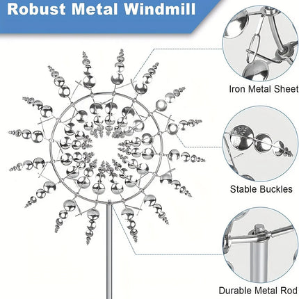 Magical Kinetic Metal Windmill Spinner for Garden Decoration