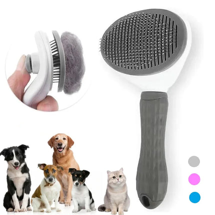 Self-Cleaning Pet Hair Removal Comb for Cats and Dogs Grooming