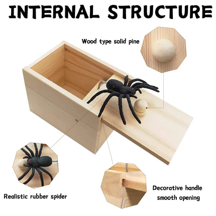 Trick Spider Wooden Scare Box – Hilarious Prank Toy