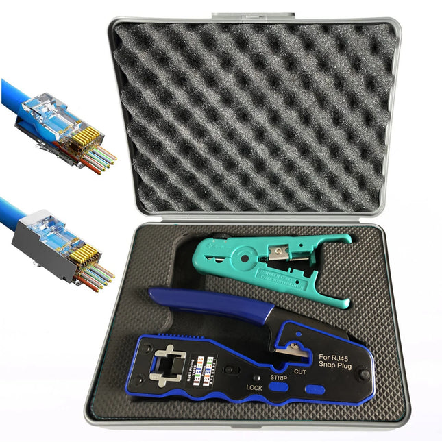 ZoeRax RJ45 Crimp Tool: Pass-Through Cutter & Crimper