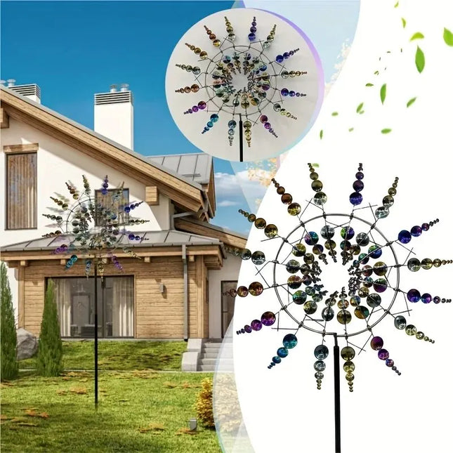 Magical Kinetic Metal Windmill Spinner for Garden Decoration