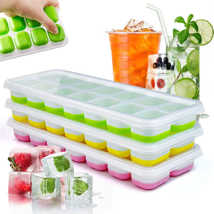 14-Grid Silicone Ice Cube Tray for Square Ice Blocks Maker